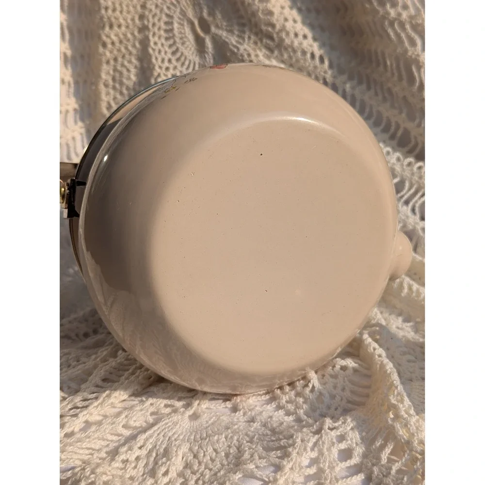 Vintage Marmalade Goose Enamel Tea Kettle Cream Cottagecore Stovetop